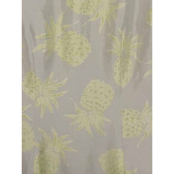 Kay Unger Cocktail Dress Sz 4 Pineapples Sleeveless Button Back - Picture 2 of 5
